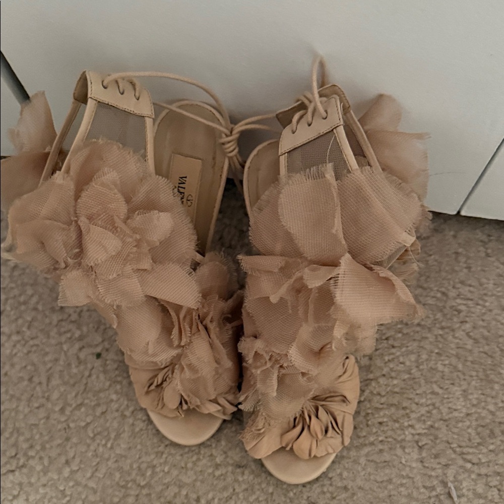 Valentino Women's Beige Floral Heels